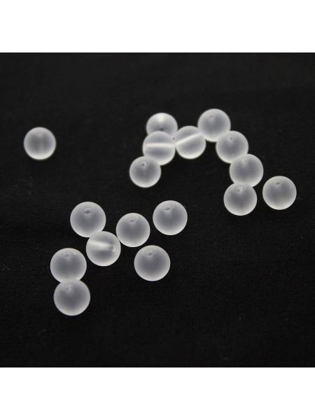 60 Adet 8 mm Buzlu Şeffaf Tesbih - Bileklik Habbesi Boncuk